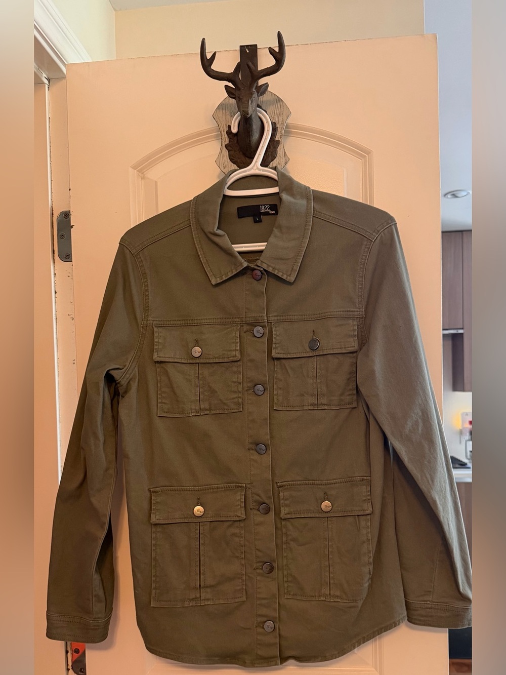 1822 Denim Olive Green Utility Jacket
